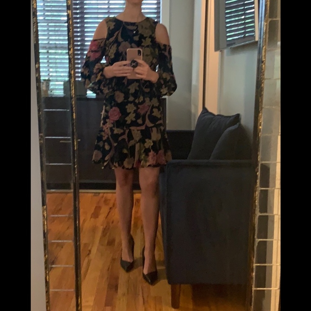 Eliza J floral velvet dress
